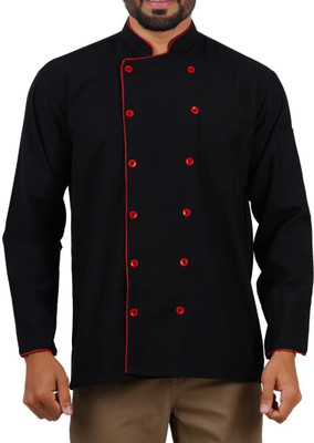 ATCX Cotton Chef's Apron - Large(Black, Red, Single Piece)