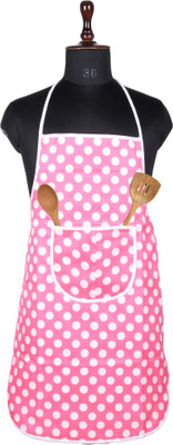 KUBER INDUSTRIES Polyester Home Use Apron - Free Size(Pink, Single Piece)