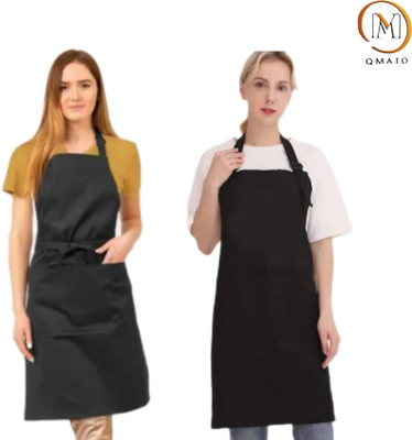 Qmato Polyester Grooming Apron - Free Size(Black, Pack of 2)