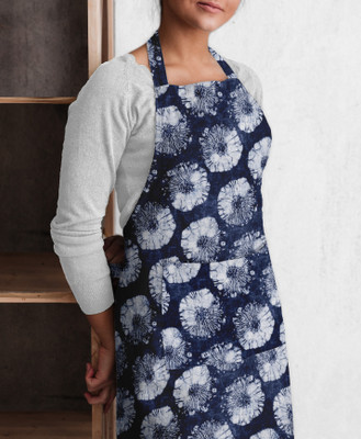 OASIS Cotton Home Use Apron - Free Size(Blue, Single Piece)