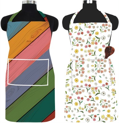 systumm PVC Chef's Apron - Free Size(Brown, Multicolor, Yellow, Pack of 2)