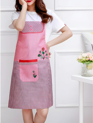 E Solutions Polyester Home Use Apron - Free Size(Pink, Single Piece)