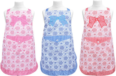 KUBER INDUSTRIES Cotton Home Use Apron - Free Size(Multicolor, Pack of 3)