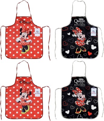 Heart Home Polyester Home Use Apron - Free Size(Multicolor, Pack of 4)