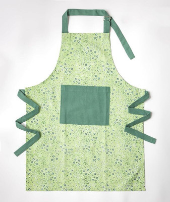 Pixel Home Cotton Home Use Apron - Free Size(Dark Green, Single Piece)