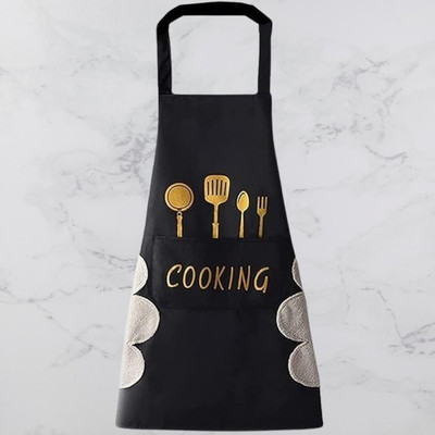 Uzox Blended Home Use Apron - Free Size(Black, Single Piece)