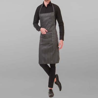 ZSA HOSPITALITY Cotton Chef's Apron - Free Size(Black, Single Piece)