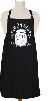 CRAZYWEAVES Cotton Chef's Apron - Free Size(Black, Single Piece)