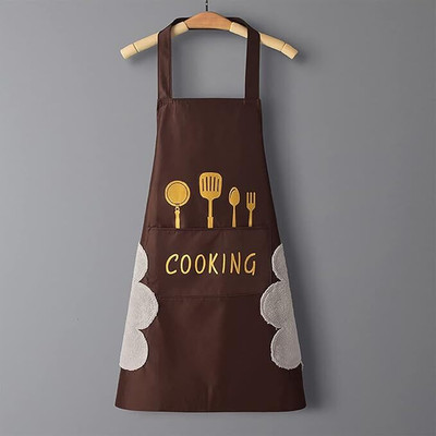 Livinwise Polyester Home Use Apron - Free Size(Brown, Single Piece)