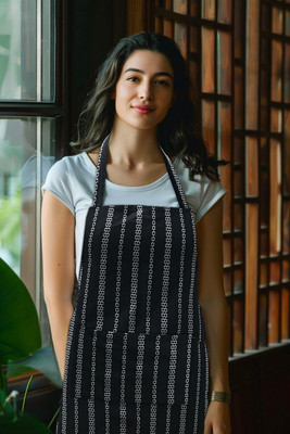 OASIS Cotton Home Use Apron - Free Size(Black, Single Piece)