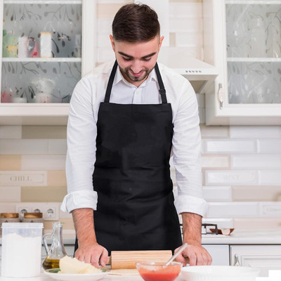 TENNYCER PVC Home Use Apron - Free Size(Black, Single Piece)