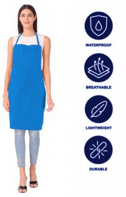 Kodenipr Club Polyester Home Use Apron - Free Size(Light Blue, Single Piece)
