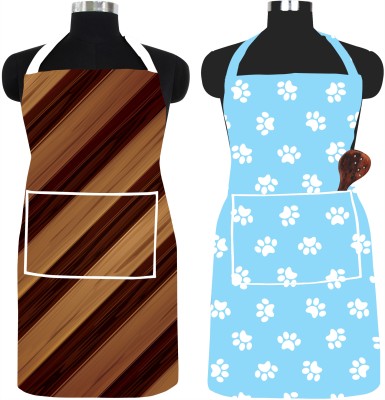 Ascension PVC Chef's Apron - Free Size(Brown, Gold, Light Blue, White, Pack of 2)