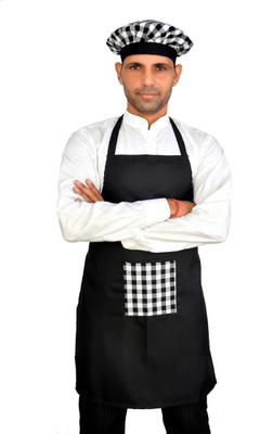 Tolexo Polyester Chef's Apron - Free Size(White, Black, Single Piece)
