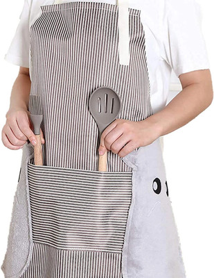 ABlue Clipper Polyester Chef's Apron - Free Size(Brown, Single Piece)