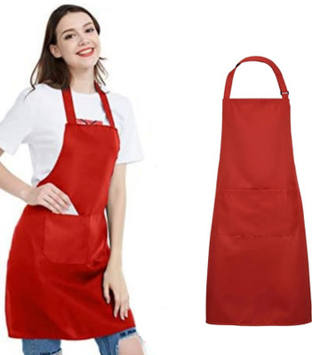 Gaffar Enterprises PVC Home Use Apron - Free Size(Red, Single Piece)