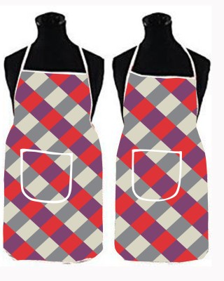SPIRITED PVC Chef's Apron - Free Size(Red, Grey, Pack of 2)