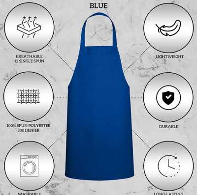 ankit enterpriseee Polyester Chef's Apron - Free Size(Blue, Single Piece)
