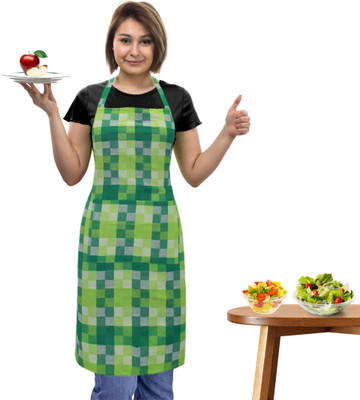 OASIS Cotton Home Use Apron - Free Size(Green, Single Piece)