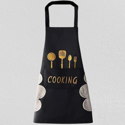 Uzox Blended Home Use Apron - Free Size(Black, Single Piece)