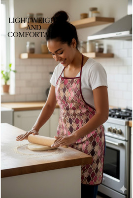 BAINADA INDUSTRIES PVC Home Use Apron - Free Size(Maroon, Single Piece)