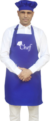 Tolexo Polyester Chef's Apron - Free Size(Blue, Single Piece)