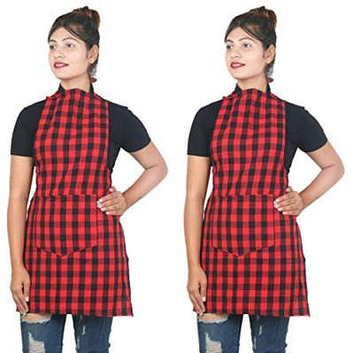 KUBER INDUSTRIES Cotton Home Use Apron - Free Size(Multicolor, Pack of 2)