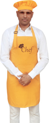 Tolexo Polyester Chef's Apron - Free Size(Gold, Single Piece)