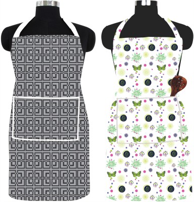 Ascension PVC Chef's Apron - Free Size(Grey, White, Green, Pack of 2)