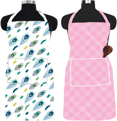 Ascension PVC Chef's Apron - Free Size(Grey, Dark Green, Pink, Pack of 2)