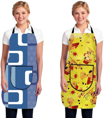 brothers trendz Polyester Home Use Apron - Free Size(Multicolor, Pack of 2)