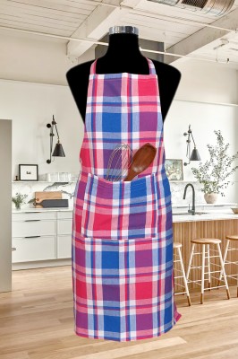 vembutextile Cotton Home Use Apron - Free Size(Blue, Single Piece)