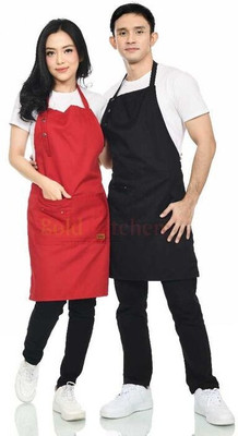 TENNYCER PVC Home Use Apron - Free Size(Red, Black, Pack of 2)