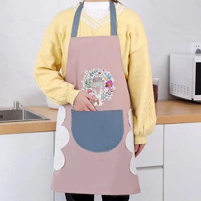 KPDREAMLAND Polyester Home Use Apron - Free Size(Blue, Pink, Single Piece)