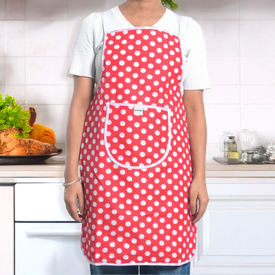 HOMESTIC Cotton Home Use Apron - Free Size(Red, Single Piece)