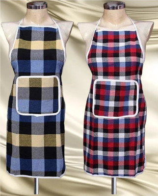 SANRAKSSHAN Polyester Home Use Apron - Free Size(Multicolor, Pack of 2)