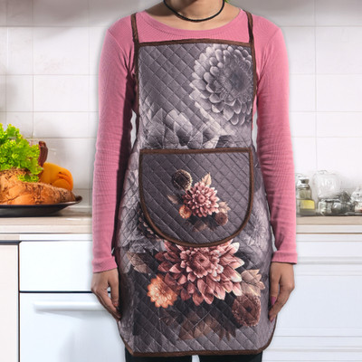 KUBER INDUSTRIES Cotton Home Use Apron - Free Size(Grey, Brown, Single Piece)