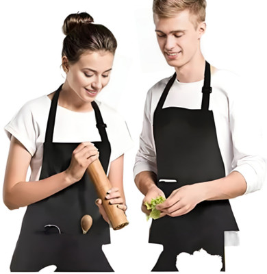 AIKOZIYA PVC Home Use Apron - Free Size(Black, Pack of 2)