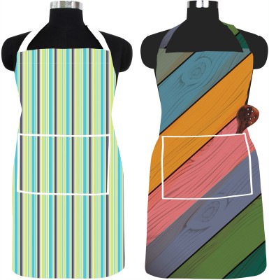 Home Reserve PVC Chef's Apron - Free Size(Green, Yellow, Brown, Multicolor, Pack of 2)