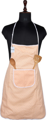 HOMESTIC Polyester Home Use Apron - Free Size(Peach, Single Piece)
