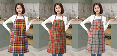 Soweto Cotton Home Use Apron - Free Size(Multicolor, Pack of 3)