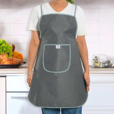 Heart Home PVC Home Use Apron - Free Size(Grey, Single Piece)