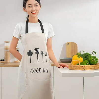 Ashmakam Polyester Chef's Apron - Free Size(White, Single Piece)