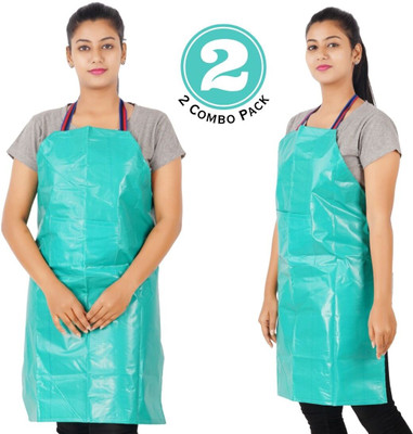 JCupe PVC Home Use Apron - Free Size(Light Green, Pack of 2)