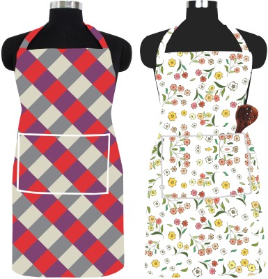 systumm PVC Chef's Apron - Free Size(Red, Grey, Yellow, Pack of 2)