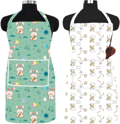 Home Reserve PVC Chef's Apron - Free Size(Green, Light Green, Beige, Multicolor, Pack of 2)