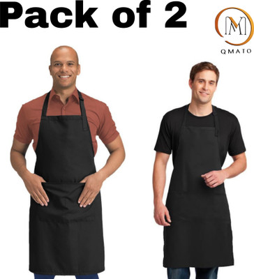 Qmato Polyester Grooming Apron - Free Size(Black, Pack of 2)