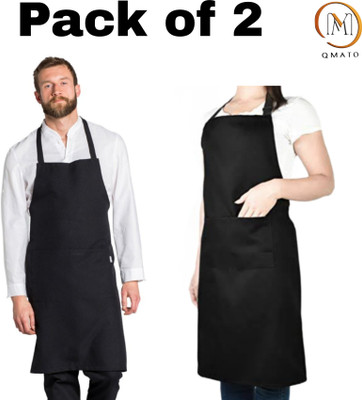 Qmato Polyester Grooming Apron - Free Size(Black, Pack of 2)