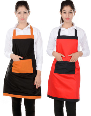 SWITCHON Polyester Home Use Apron - Free Size(Multicolor, Pack of 2)