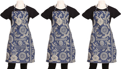 KUBER INDUSTRIES Cotton Home Use Apron - Free Size(Multicolor, Pack of 3)